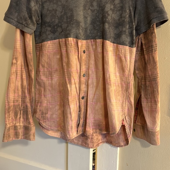 Free People x Tricia Fix Twofer Top Collared Button Down Long Sleeve Shirt NWT! - Picture 4 of 12